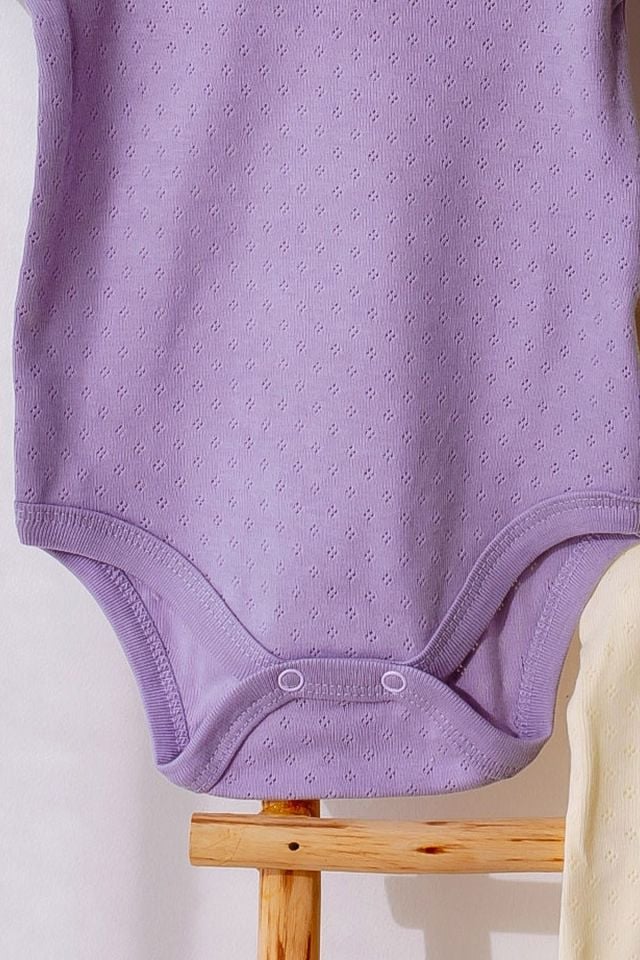 %100 Organik Pamuk 3lü Jakarlı Atlet Bebek Body Seti Lila 2 YAŞ - Çok Renkli