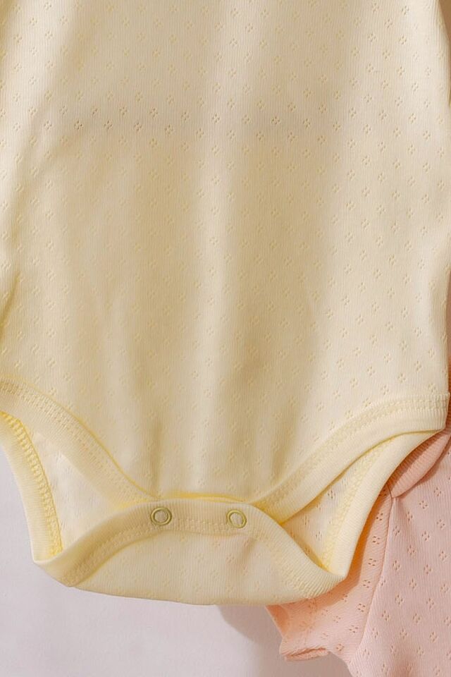 %100 Organik Pamuk 3lü Jakarlı Atlet Bebek Body Seti Lila 6-9 AY - Çok Renkli