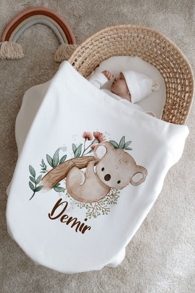 %100 Organik İsme Özel 6lı Hastane Çıkışı Tulum Set Koala
