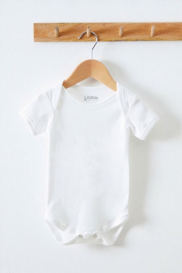 %100 Organik Pamuk 7li Beyaz Kısa Kollu Bebek Body