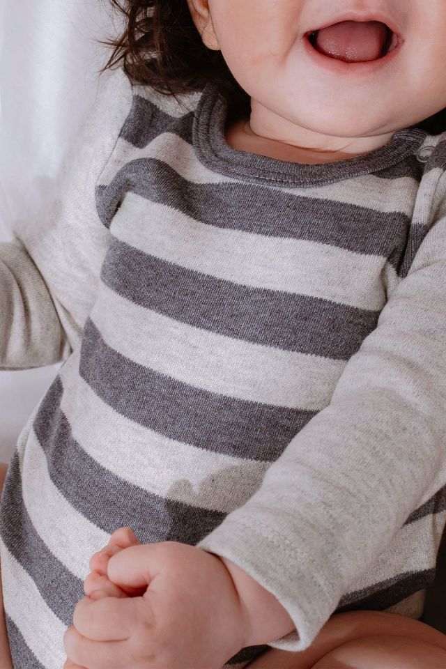 %100 Organik Pamuk 2li Çizgili Bebek Takım