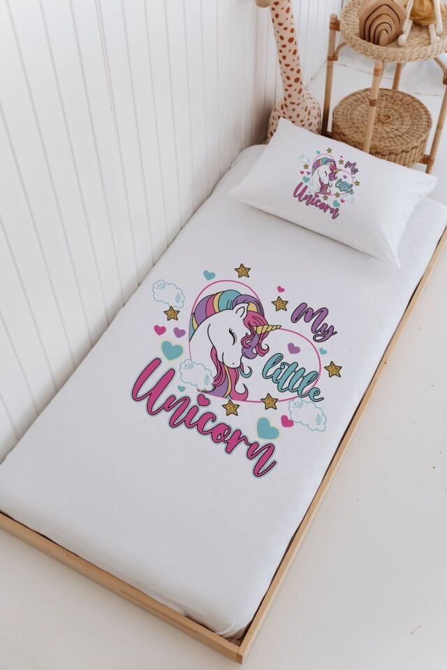 İsme Özel Bebek Ve Çocuk Tek Kişilik Pike Takımı (160 X 220cm) -Unicorn