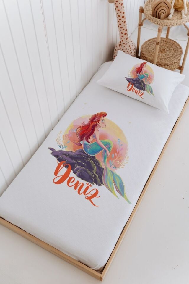 İsme Özel Bebek Ve Çocuk Tek Kişilik Pike Takımı (160 X 220cm)-Deniz Kızı