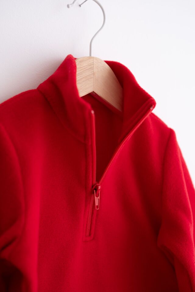 Yumuşak Dokulu Fermuarlı Dik Yaka Kışlık Unisex Çocuk Polar