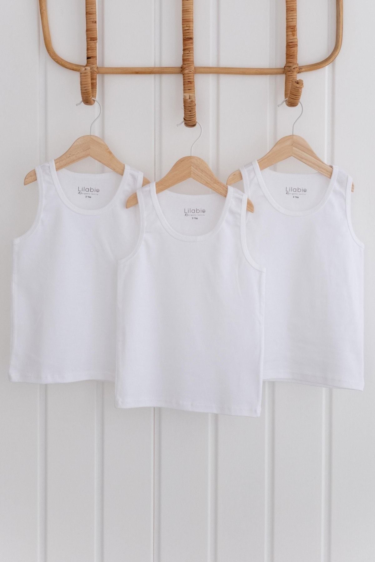 %100 Pamuk 3lü Erkek Çocuk Beyaz Atlet 7 Yaş - Beyaz