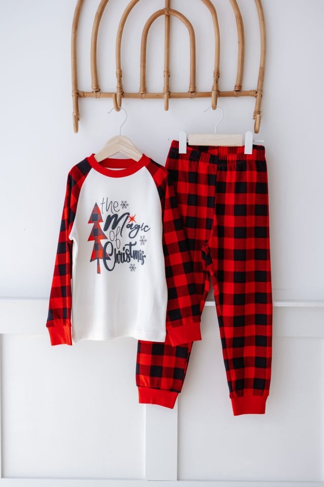 %100 Pamuk Yılbaşı Temalı Unisex Kız Ve Erkek Çocuk Pijama