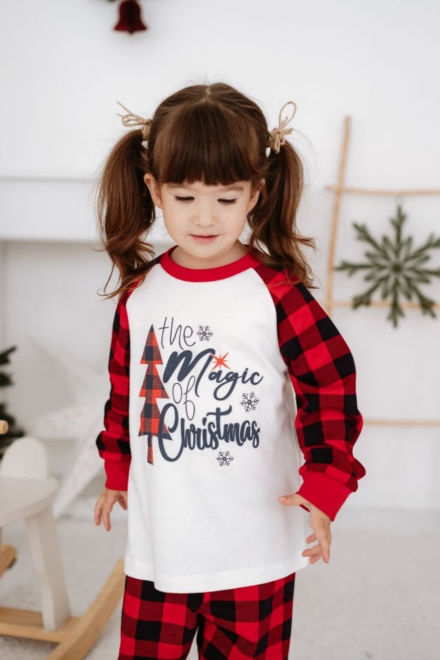 %100 Pamuk Yılbaşı Temalı Unisex Kız Ve Erkek Çocuk Pijama