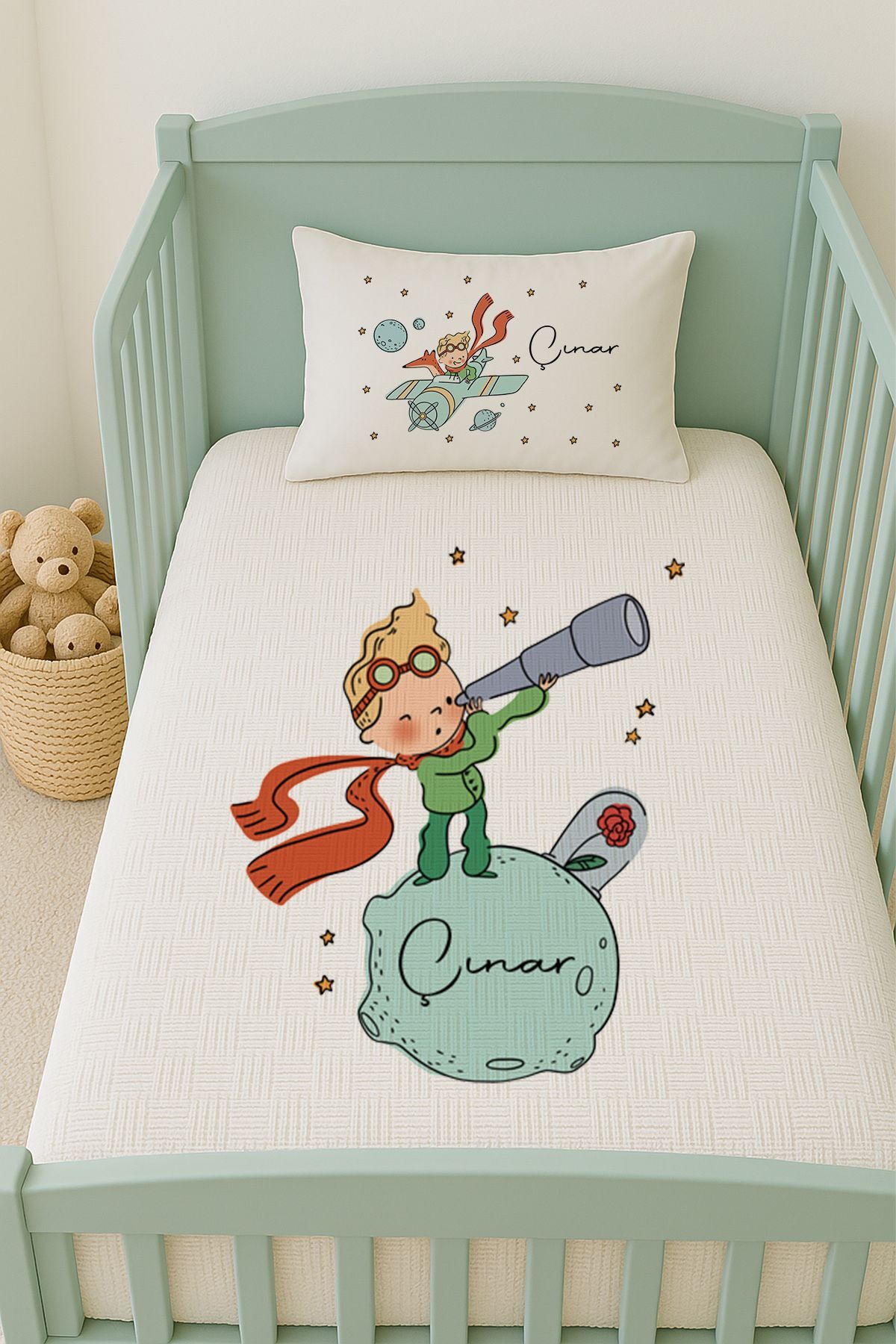 İsme Özel (100x150cm) Pike Seti Küçük Prens