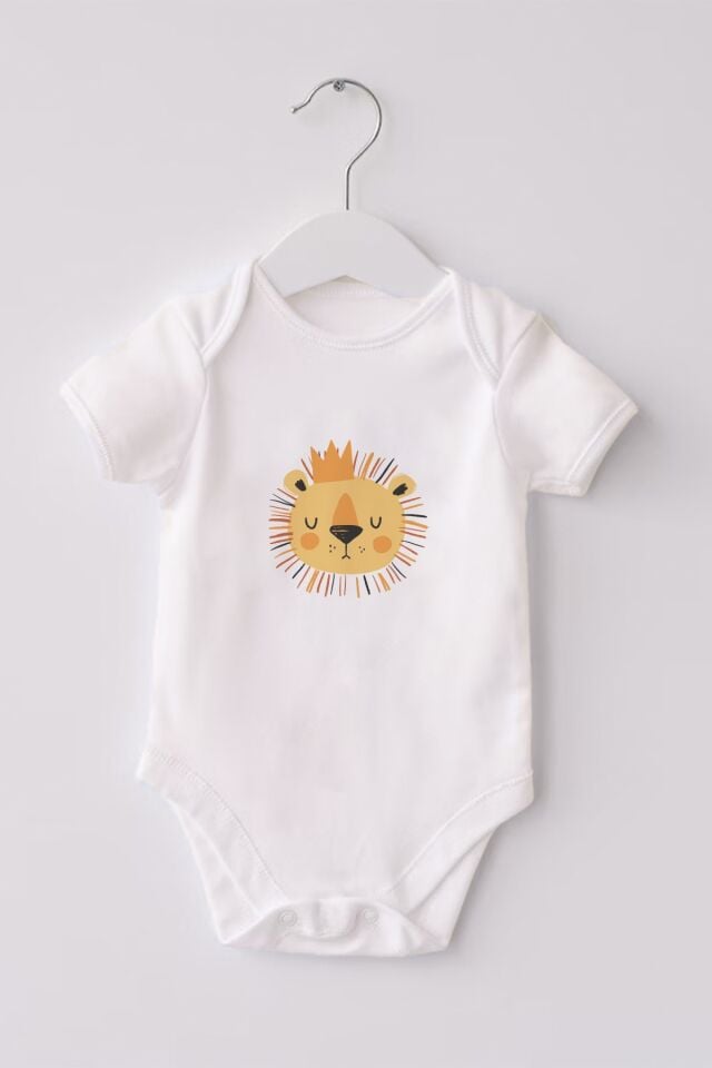 %100 Organik Pamuk 3lü Baskılı Kısa Kollu Bebek Body