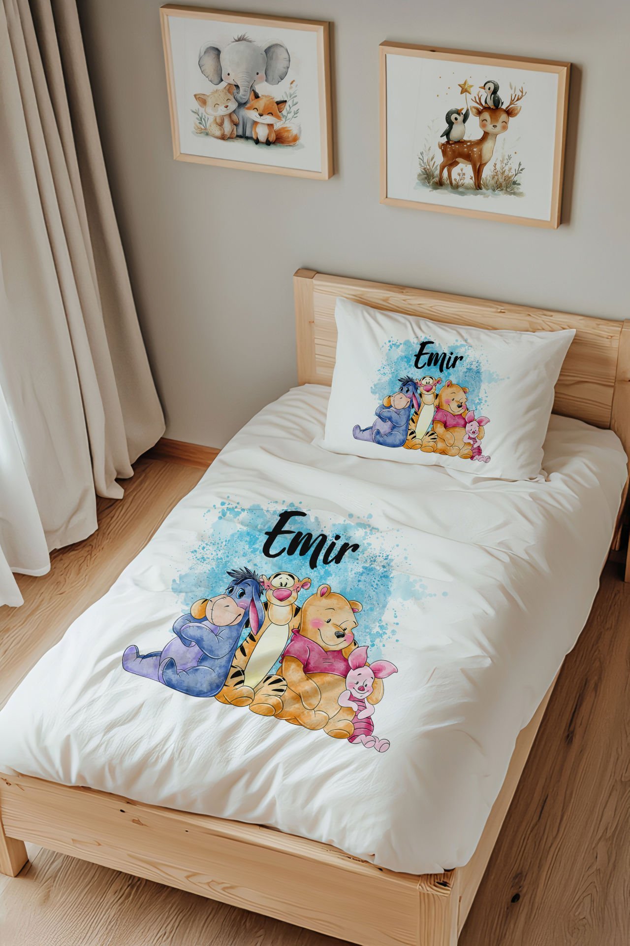 İsme Özel Tek Kişilik  Çocuk Nevresim Takımı (160x220 cm) Winnie the Pooh