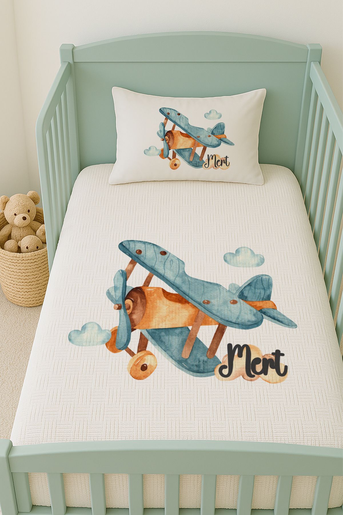 İsme Özel (100x150cm) Pike Seti Uçak