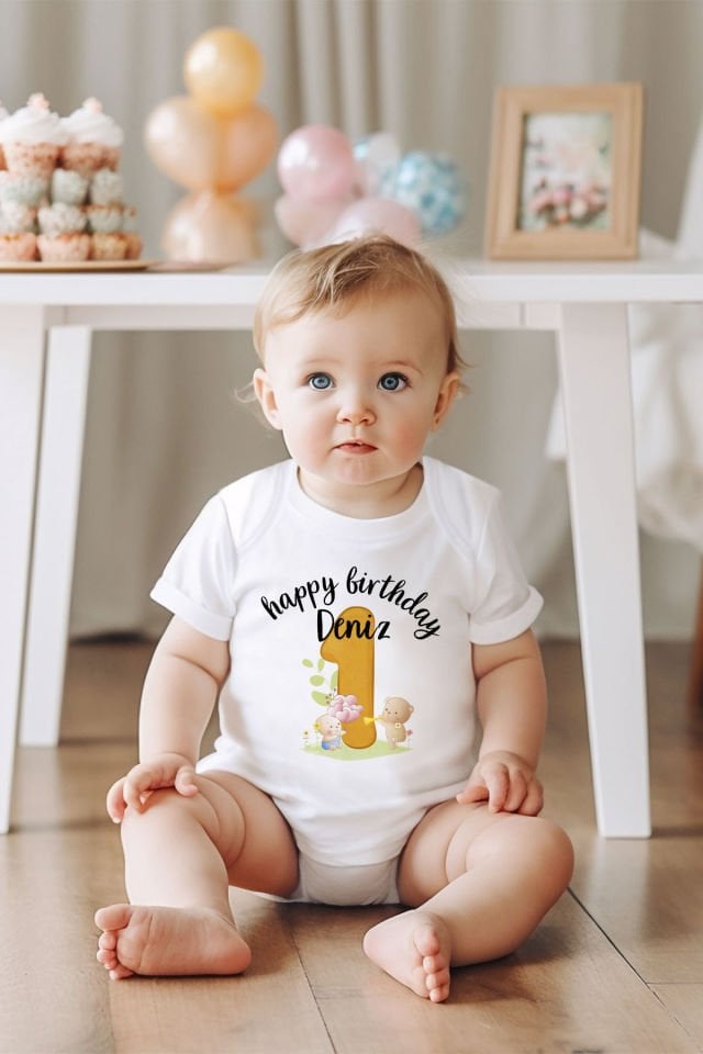 Lilabio 1 Yaş Doğum Günü Bebek Body
