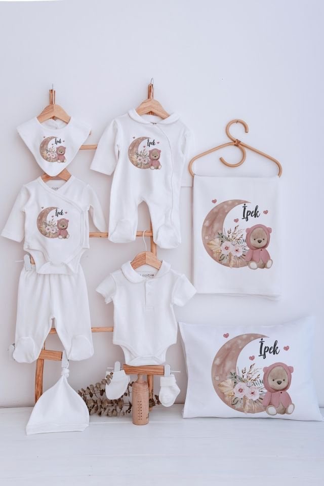Lilabio Bebe Yaka İsme Özel Delux 12li Hastane Çıkışı Ayıcık