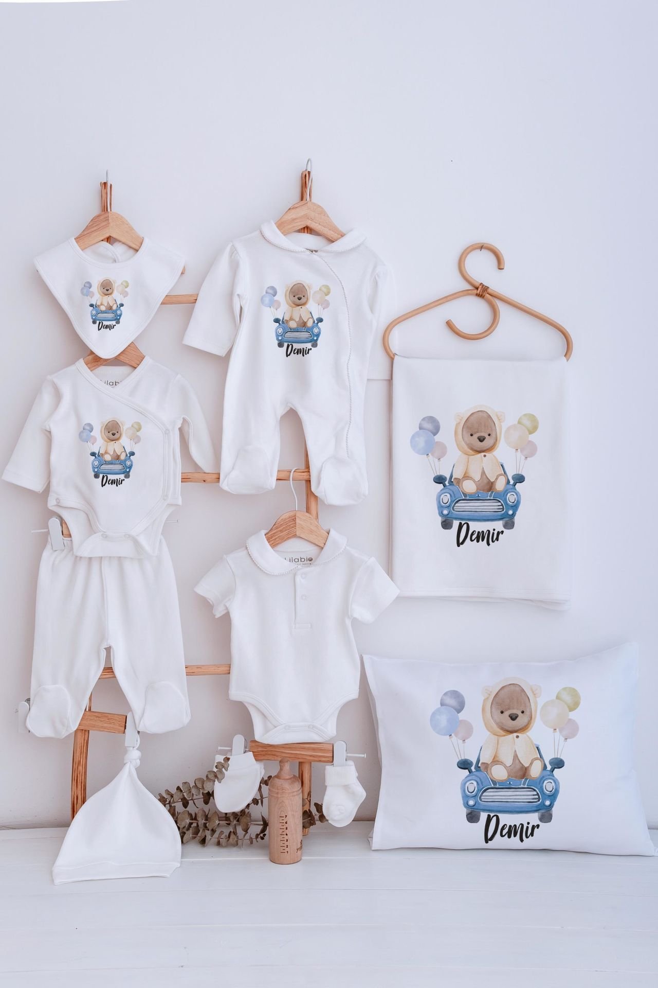 Lilabio Bebe Yaka İsme Özel Delux 12li Hastane Çıkışı Ayıcık
