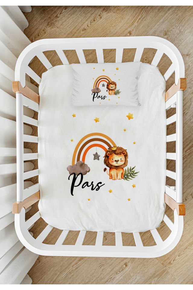 İsme Özel %100 Pamuk Park Yatak Çarşaf Seti (100x120)