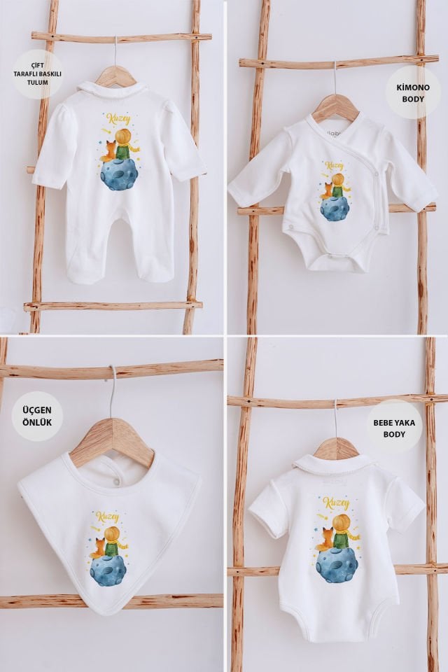 Lilabio Bebe Yaka İsme Özel Delux 12li Hastane Çıkışı Küçük Prens