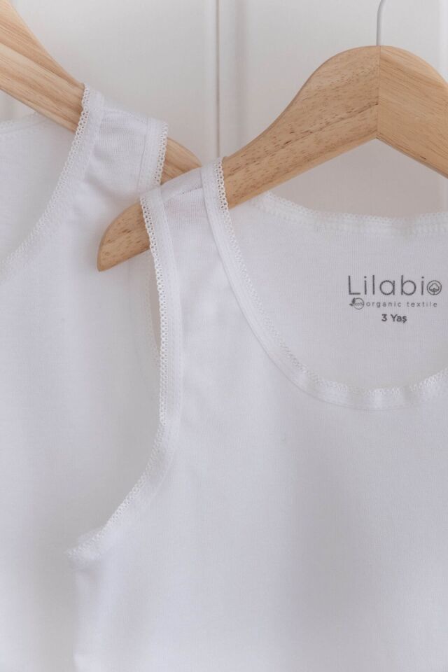 %100 Pamuk 3lü Kız Çocuk Beyaz Atlet 4 YAŞ - Beyaz