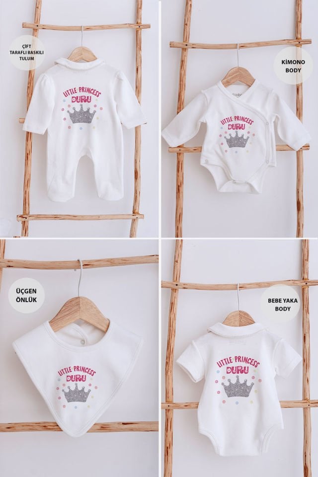 Lilabio Bebe Yaka İsme Özel Delux 12li Hastane Çıkışı Little Princess
