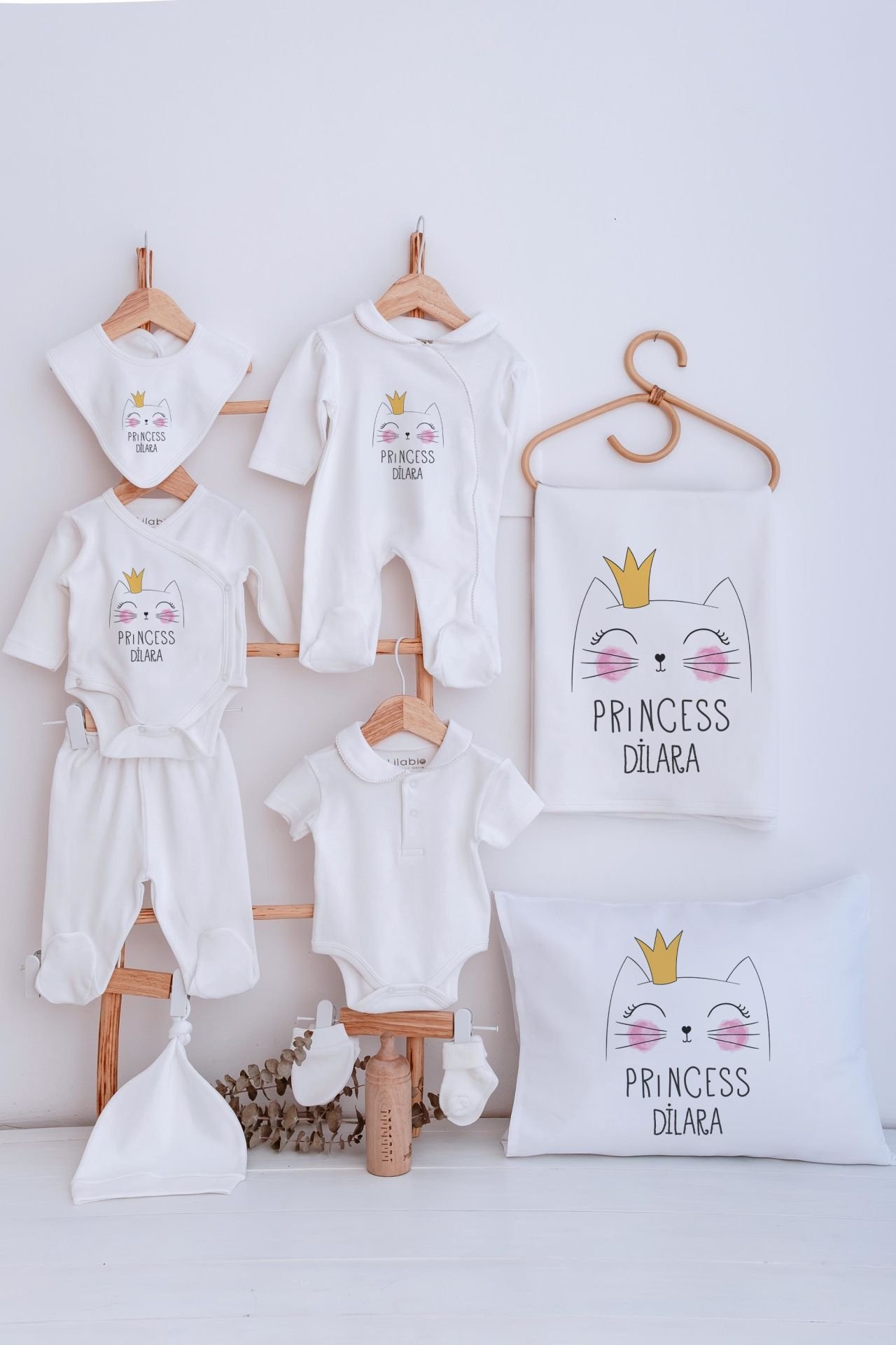 Lilabio Bebe Yaka İsme Özel Delux 12li Hastane Çıkışı Prenses