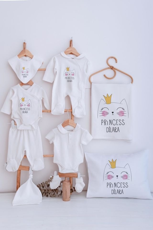 Lilabio Bebe Yaka İsme Özel Delux 12li Hastane Çıkışı Prenses