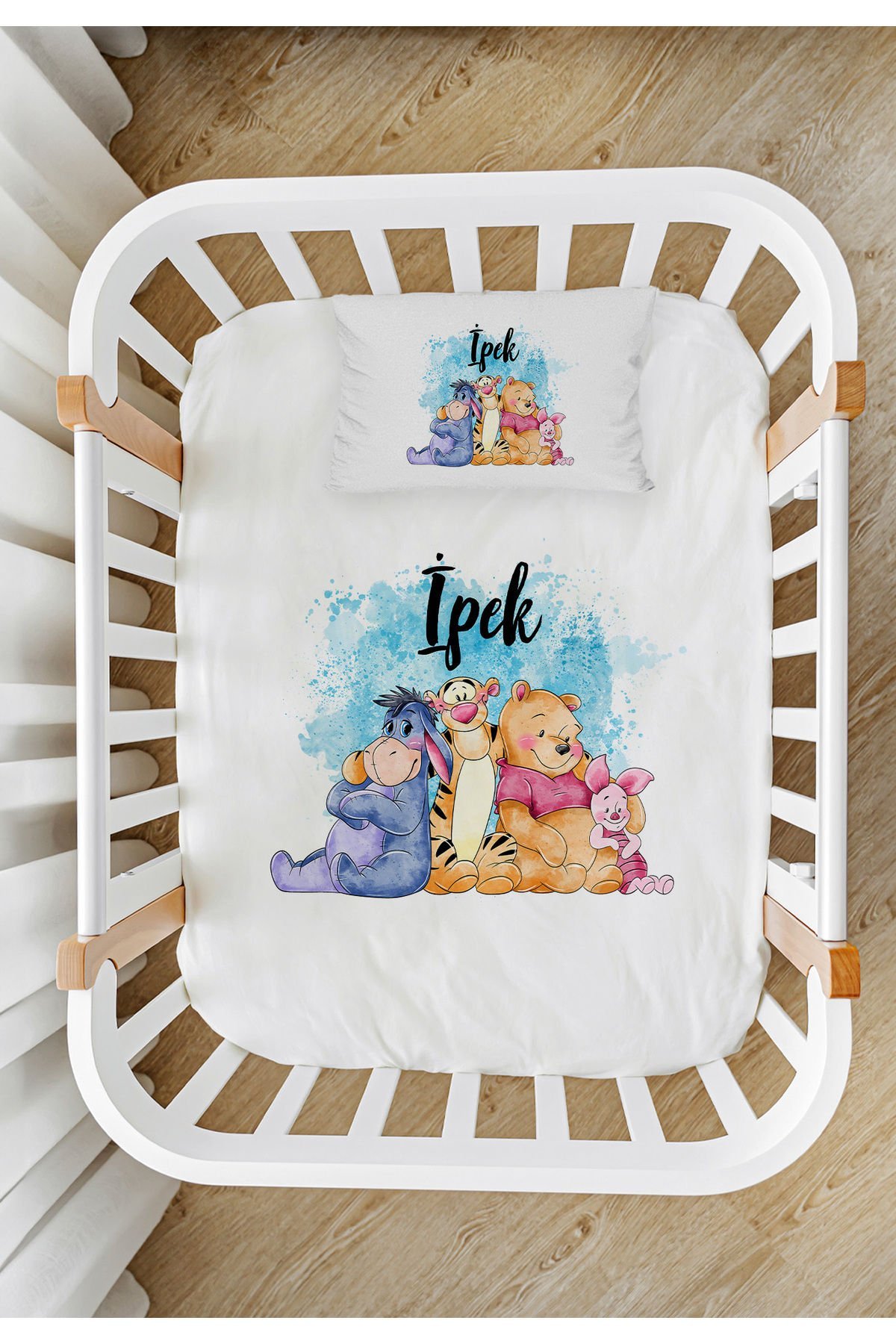İsme Özel %100 Pamuk Park Yatak Çarşaf Seti (100x120)