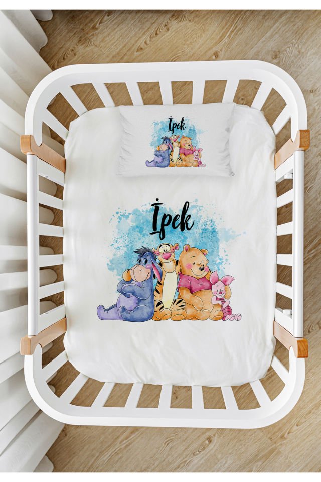 İsme Özel %100 Pamuk Park Yatak Çarşaf Seti (100x120)