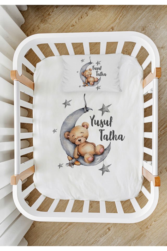 İsme Özel %100 Pamuk Park Yatak Çarşaf Seti (100x120)