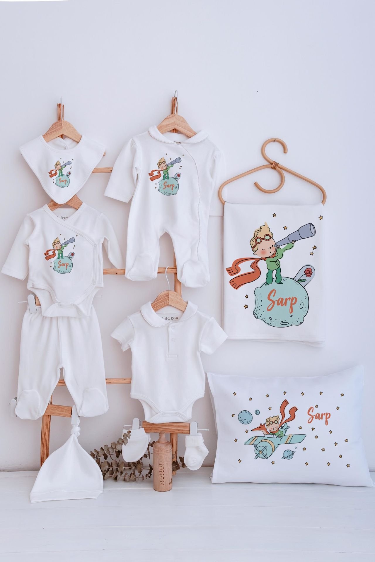 Lilabio Bebe Yaka İsme Özel Delux 12li Hastane Çıkışı Küçük Prens