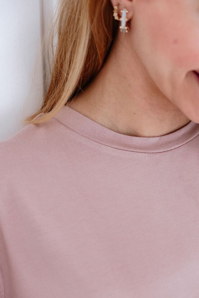 Bisiklet Yaka Loose Fit Modal T-shirt