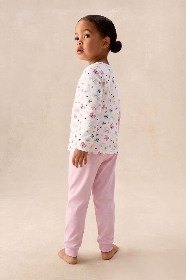 %100 Pamuk Kelebekli Bebek Çocuk Pijama Takımı