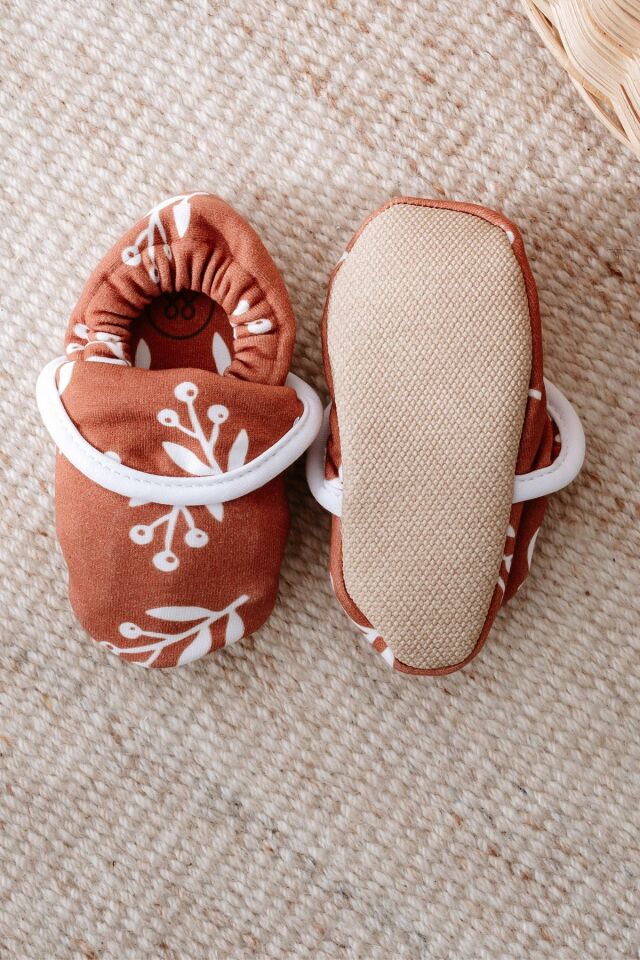 Pamuklu Kaydırmaz Taban Bebek Patik, Ev Botu Terliği Kreş Ayakkabısı Panduf 18 - 19 - Renkli