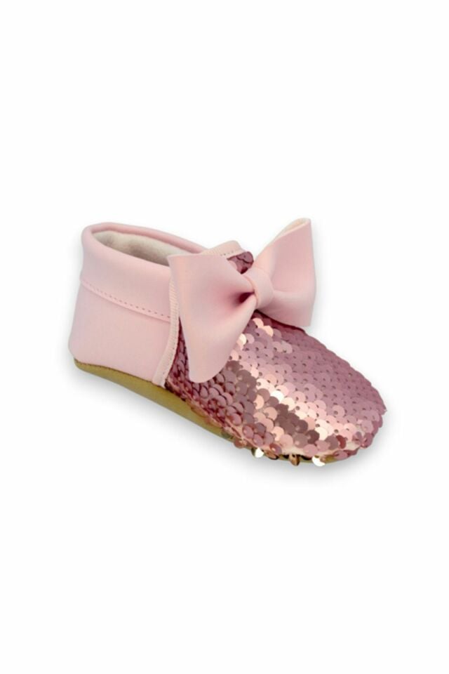 Pembe Pul Payetli Fiyonklu Kız Bebek Makosen