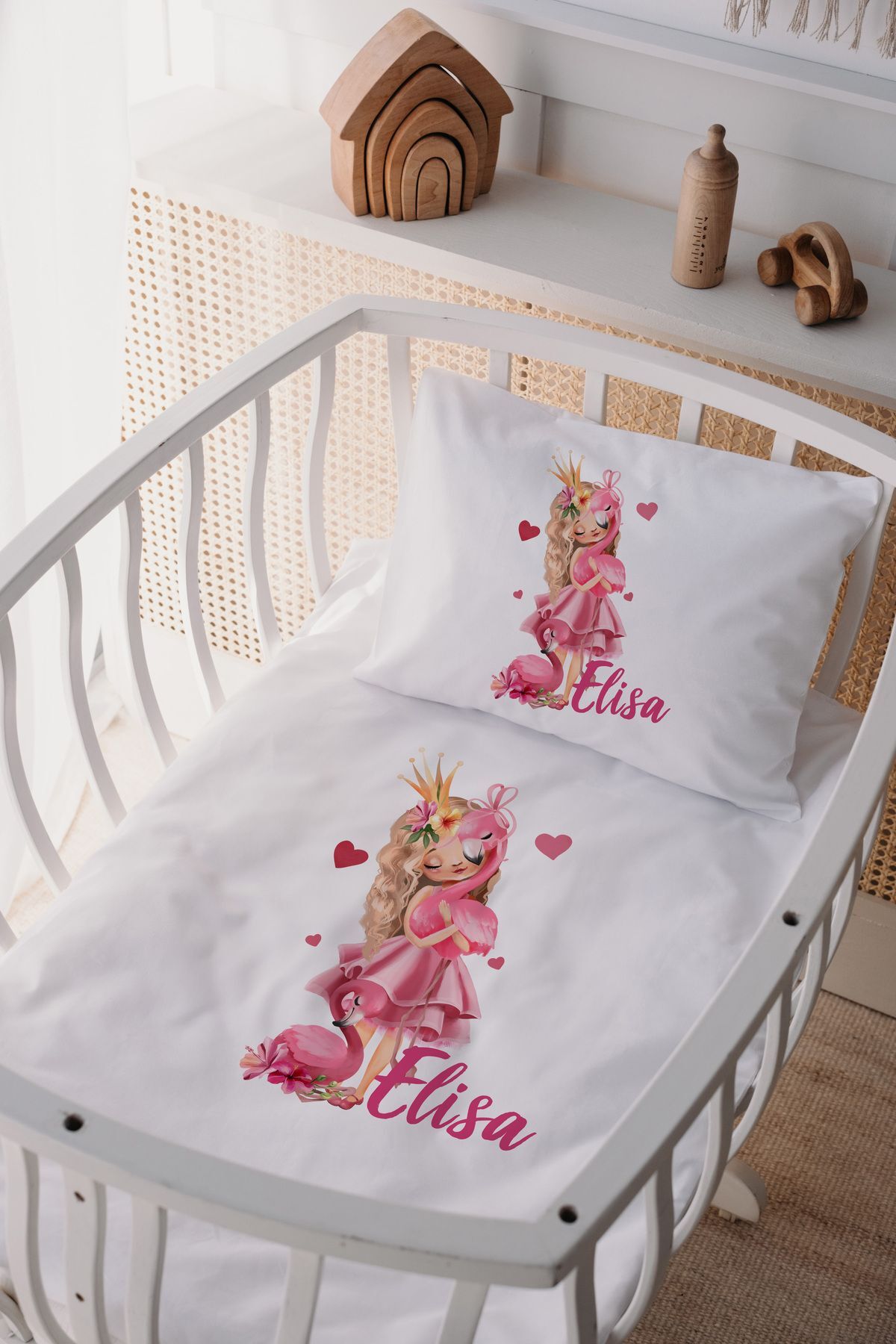 %100 Pamuk Saten Anne Yani Beşik Nevresim Takımı Prenses