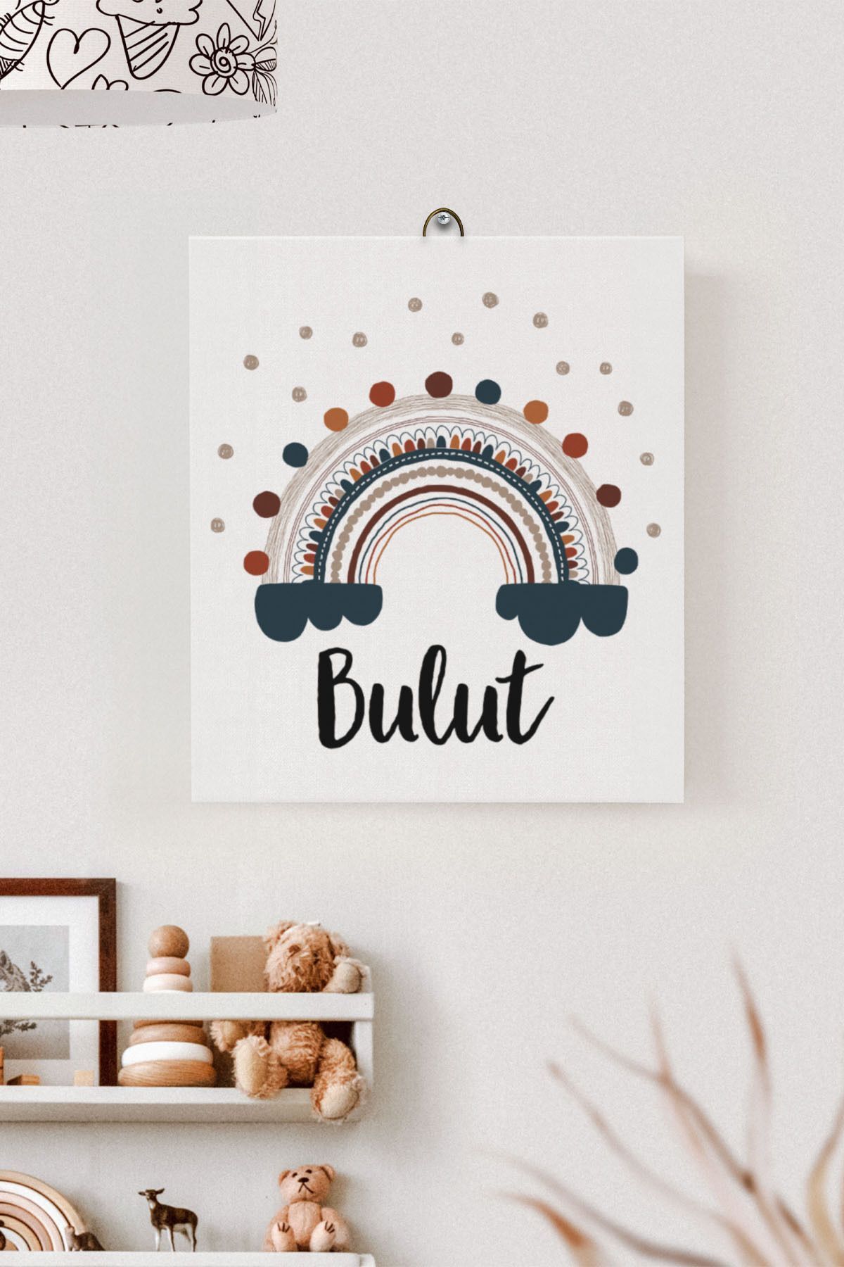 İsme Özel Çocuk Odası Kanvas Tablo Gökkuşağı (17x21 Cm)