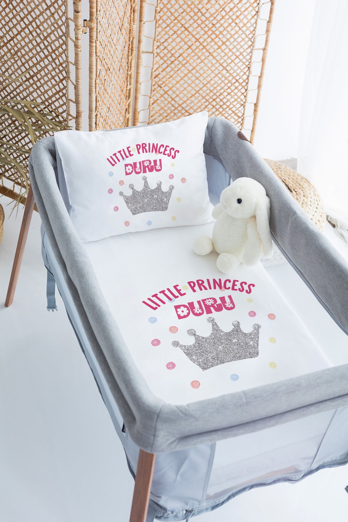 İsme Özel 70x120 Park Yatak Nevresim Takımı Prenses