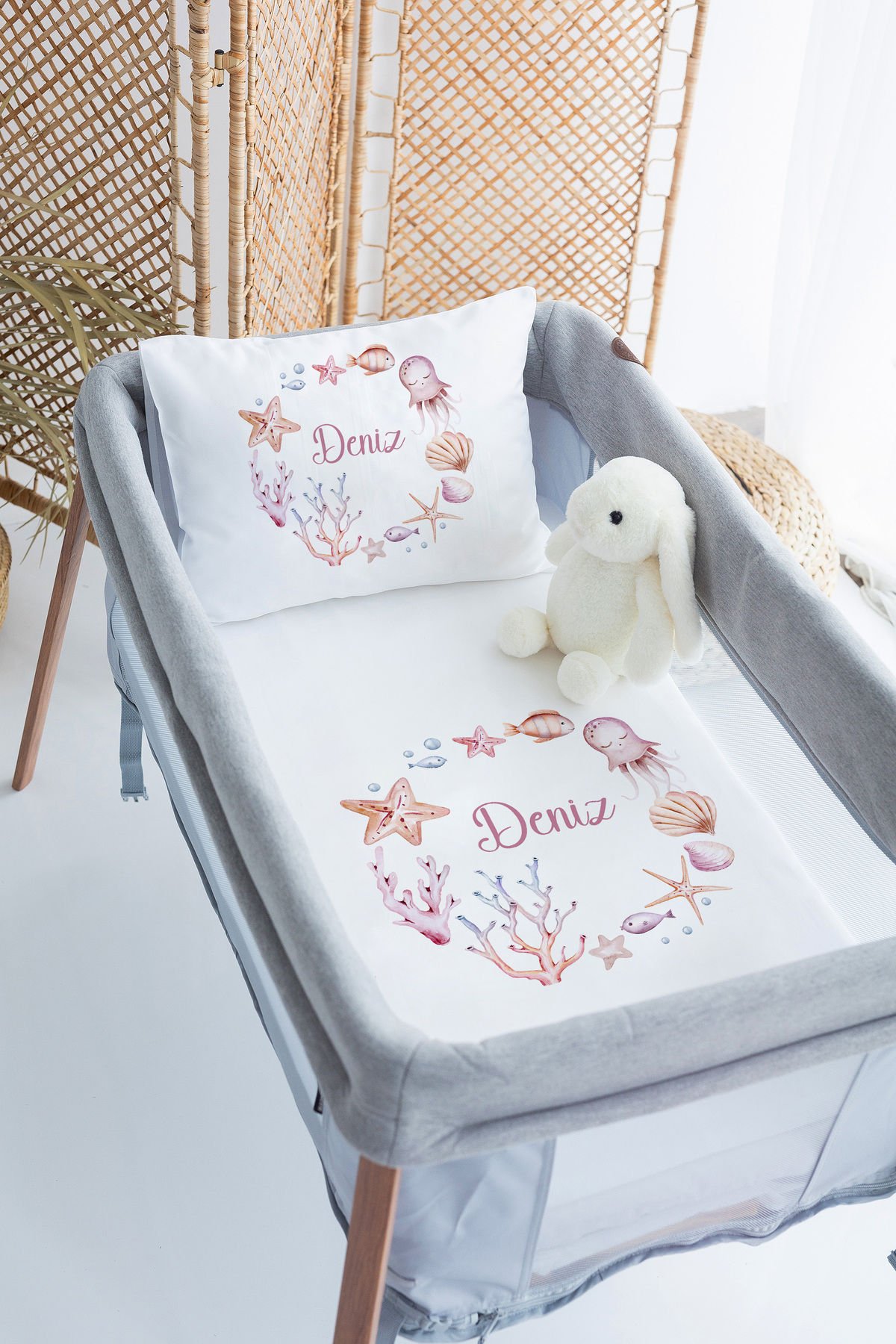 İsme Özel 70x120 Park Yatak Nevresim Takımı Sualtı