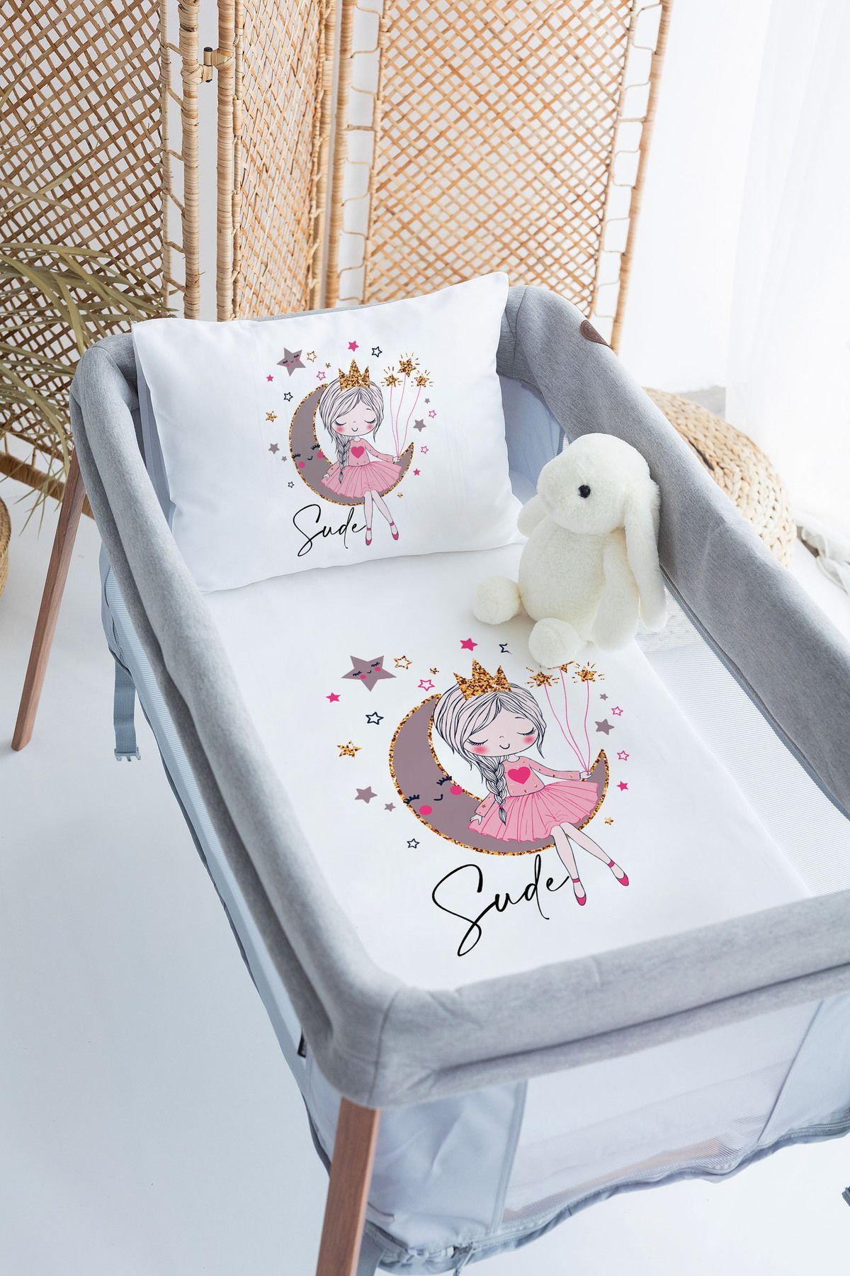 İsme Özel 70x120 Park Yatak Nevresim Takımı Prenses