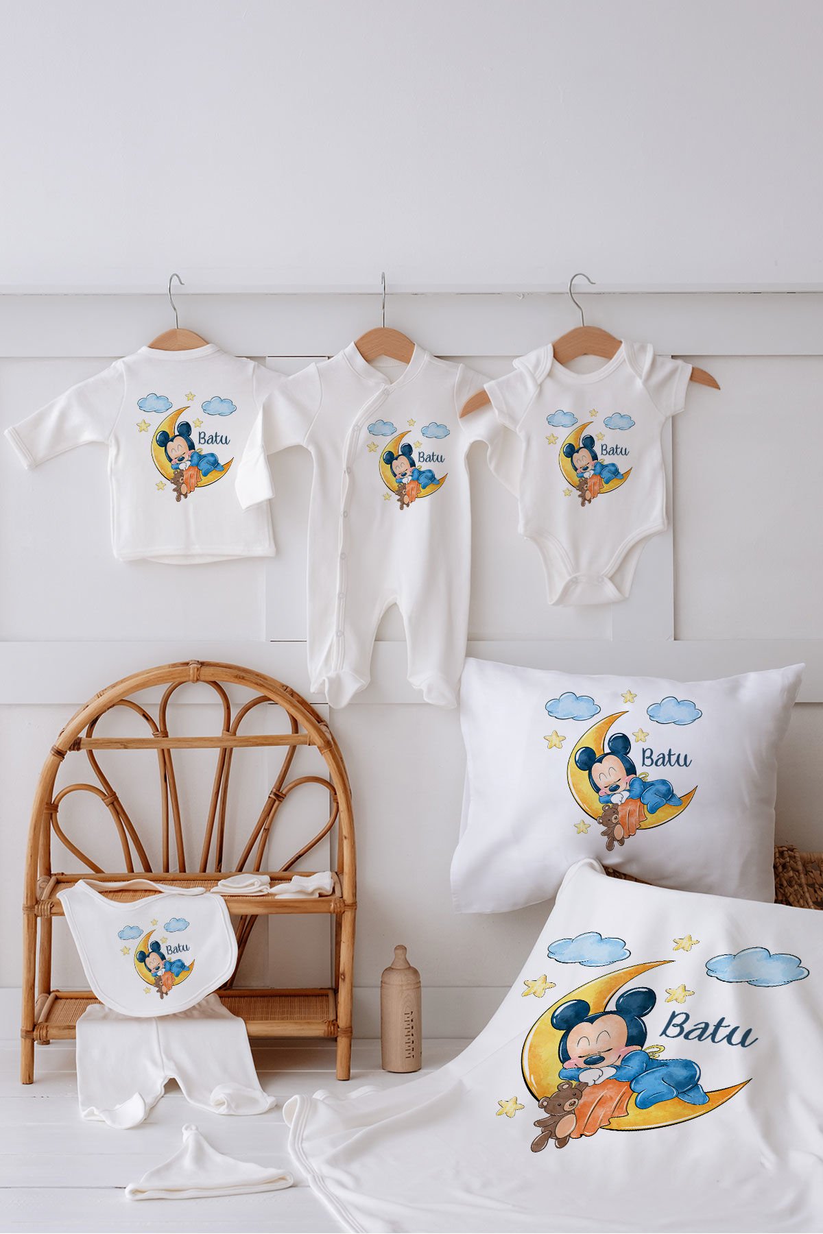 %100 Organik İsme Özel 10lu Hastane Çıkışı Mickey