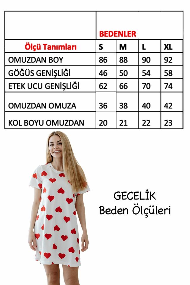 %100 Pamuk Kalpli Kadın Gecelik