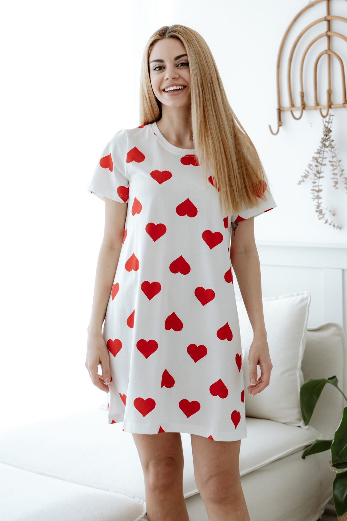 %100 Pamuk Kalpli Kadın Gecelik