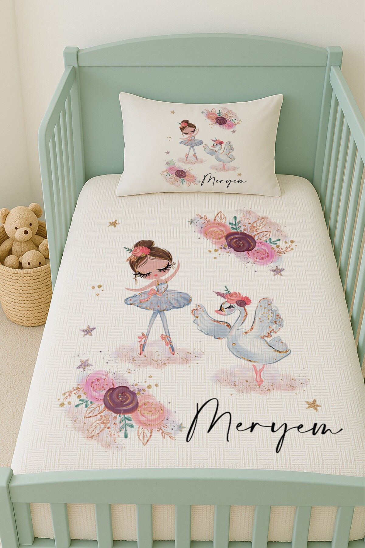 İsme Özel (100x150cm) Pike Seti Balerin