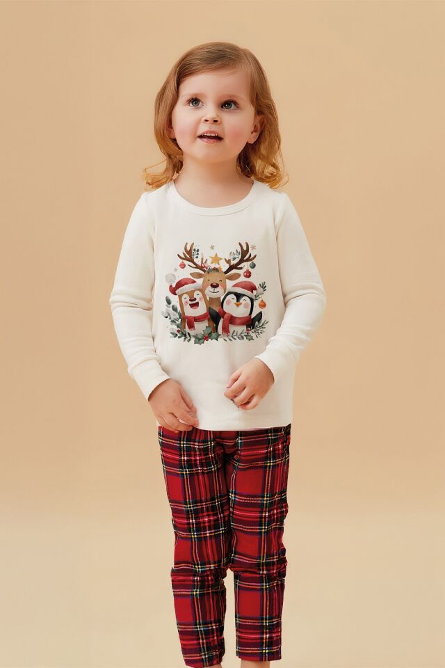 Yılbaşı Temalı Çocuk Pijama Takımı 1 Yaş - Çok Renkli