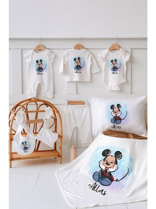 Lilabio Organik İsme Özel Yazlık 10LU Hastane Çıkışı Mickey