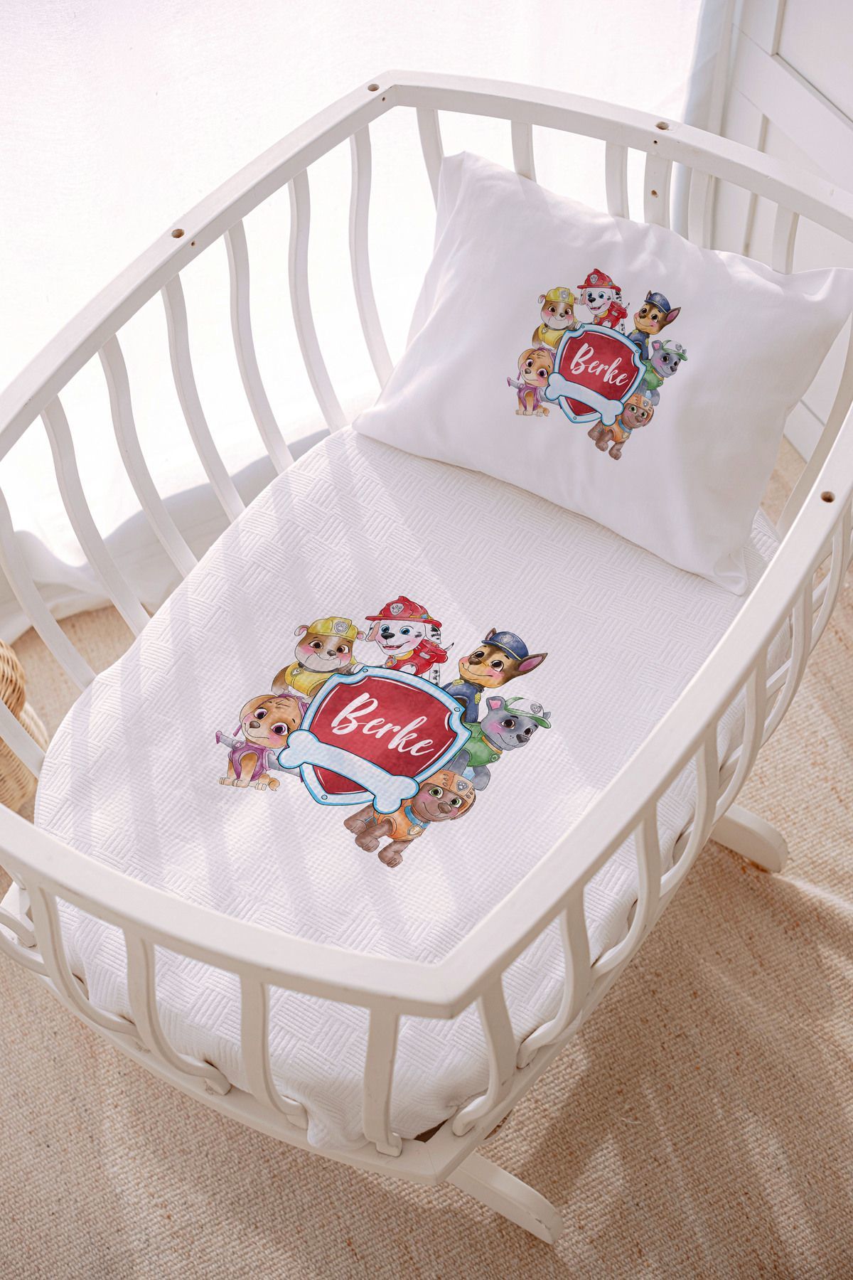 İsme Özel Park Yatak ve Anne Yanı Pike Seti (70x120 cm) Köpek