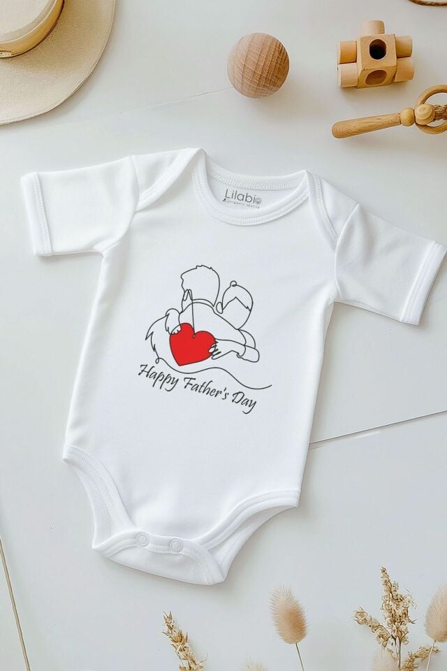 %100 Pamuk Babalar Günü Bebek Body Zıbın