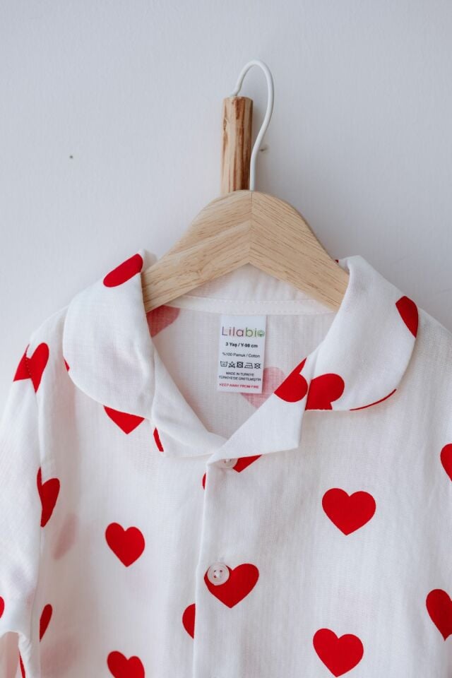 %100 Pamuk Kalpli Muslin Bebek Pijama Takımı