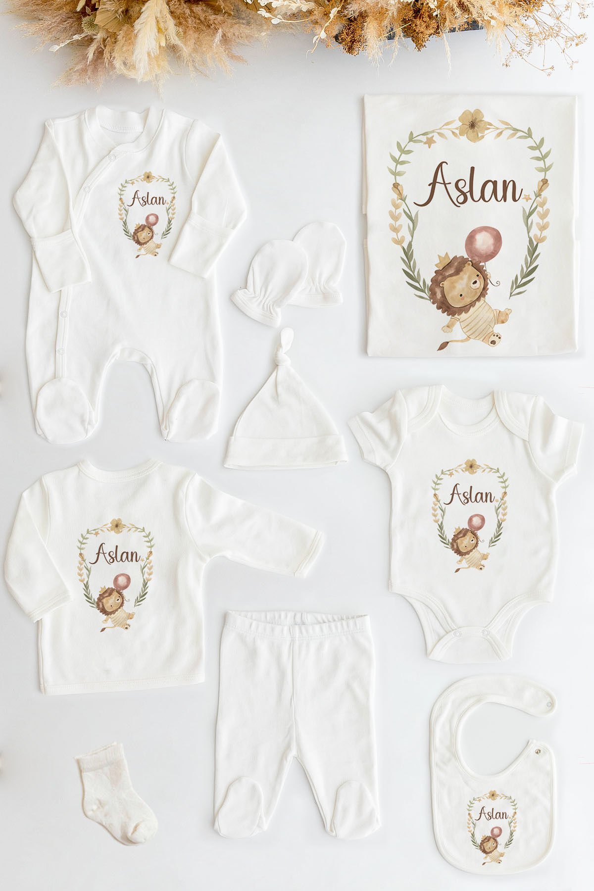 Unisex Organik Isme Özel 10lu Hastane Çıkışı