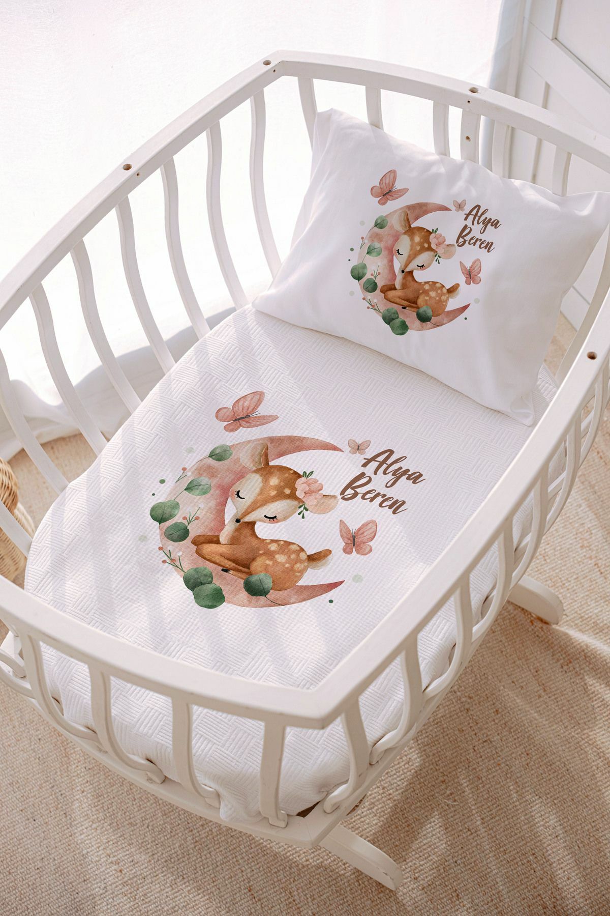 İsme Özel Park Yatak ve Anne Yanı Pike Seti (70x120 cm) Ceylan