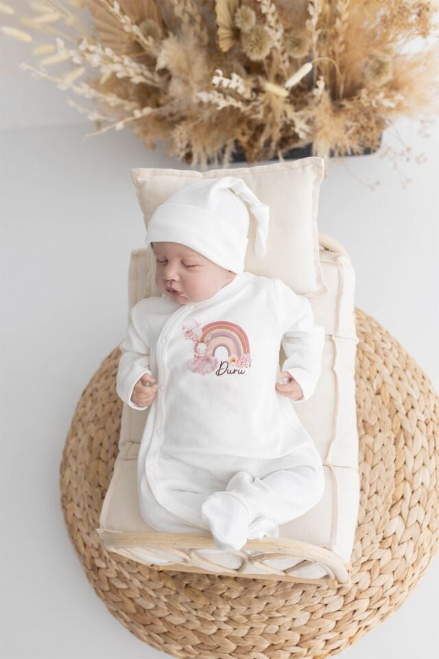 %100 Organik Isme Özel Isimli 10lu Hastane Çıkışı Balerin Tavşan